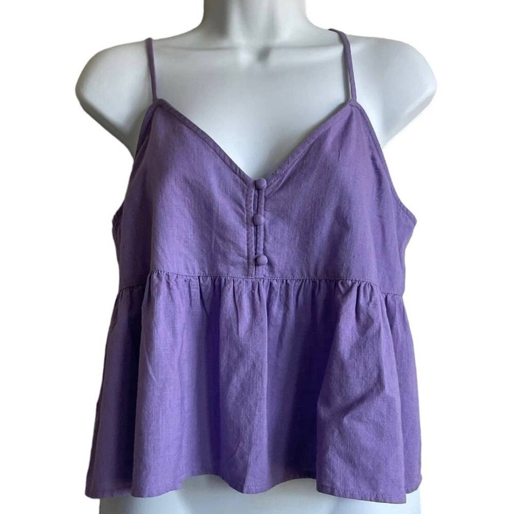 Abound Women Crop Top XS Purple Strappy Coquette Babydoll Festival Girly Dainty